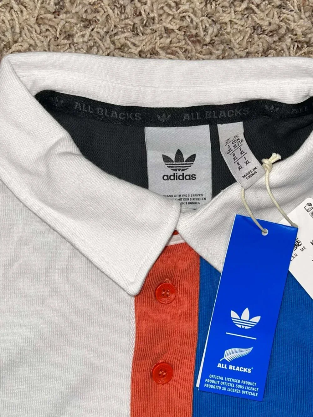 Adidas Originals & All Blacks Men’s Heritage Rugby Polo Shirt, Size XL (New)